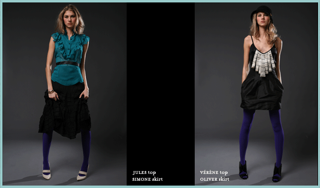 Kate Linstrom JULES top SIMONE skirt VERENE top and OLIVER skirt